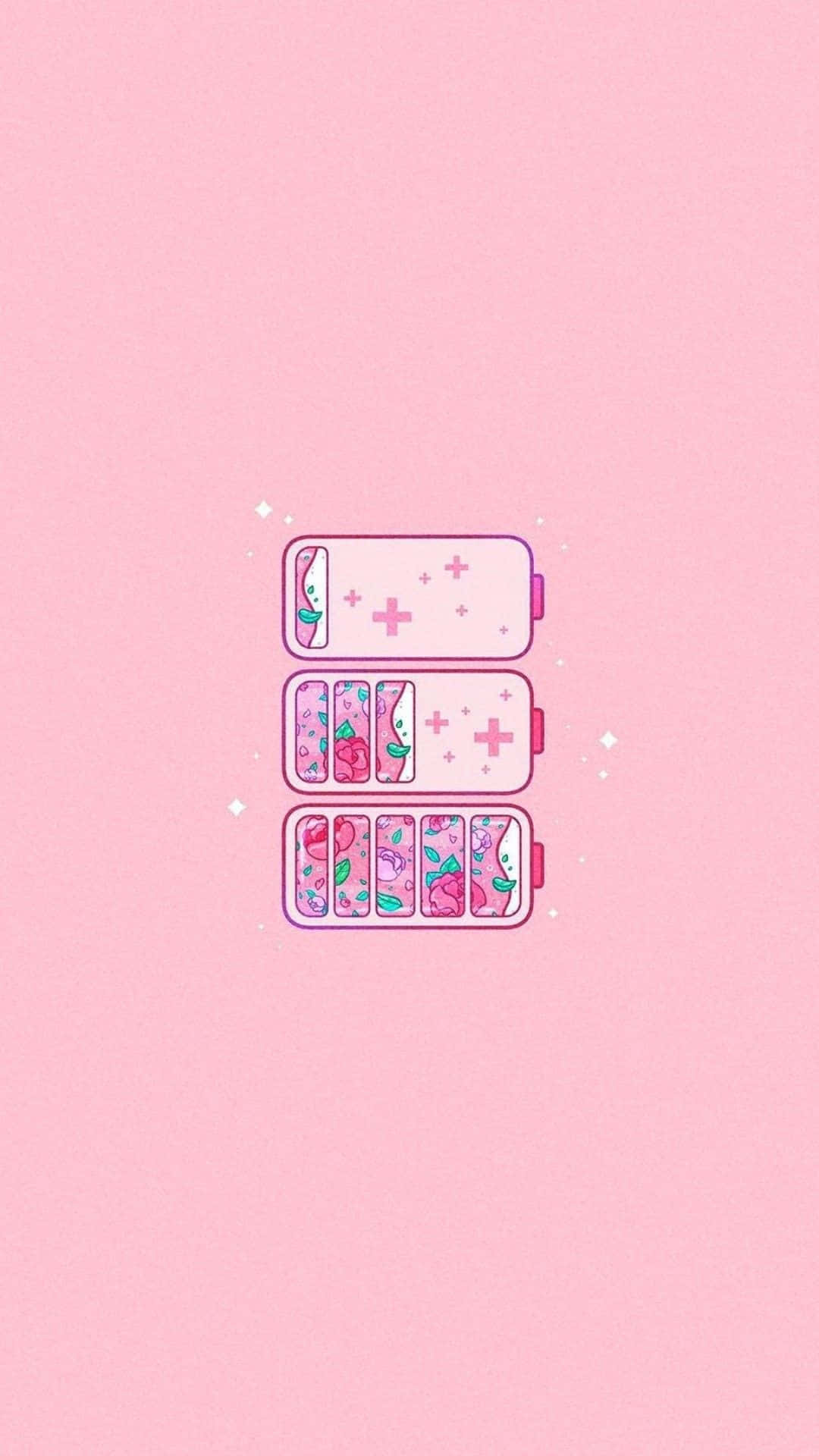 Pink Anime Battery Aesthetic Wallpaper