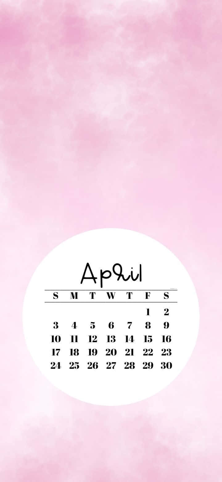 Pink April Calendar Background Background