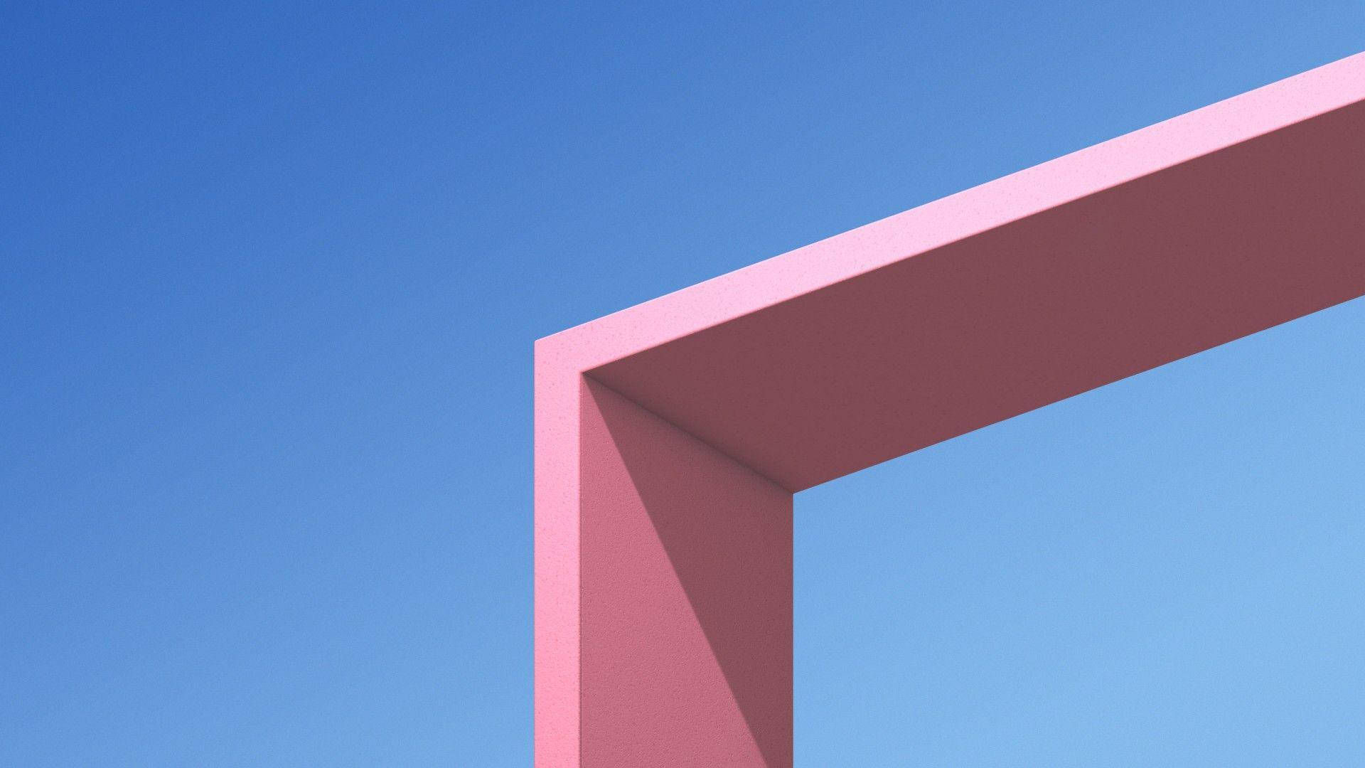 Pink Architecture On Blue Sky Background
