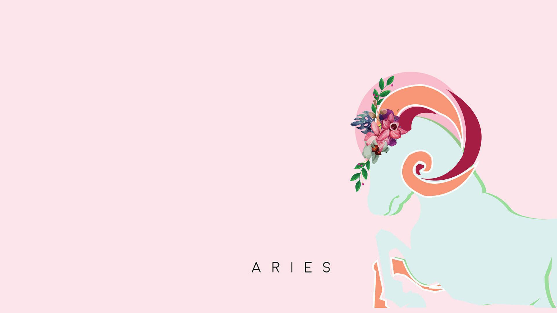 Pink Aries Aesthetic Digital Artwork Background