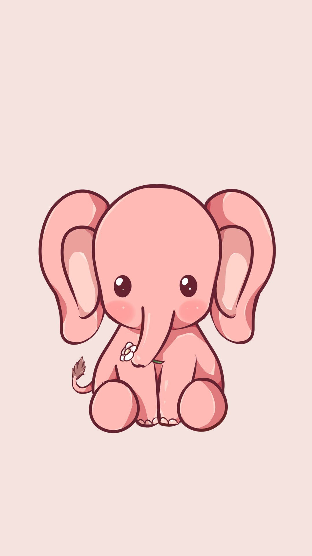 Pink Baby Elephant Cartoon Iphone