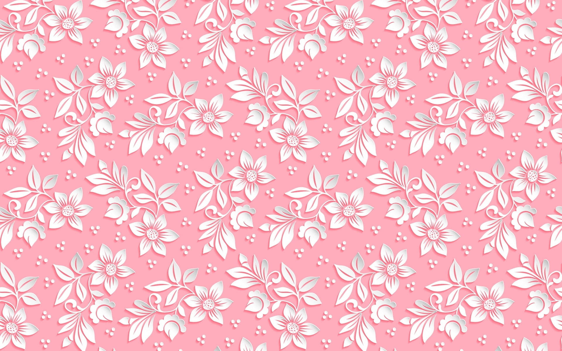 Pink Backdrop With Flower Patterns Background