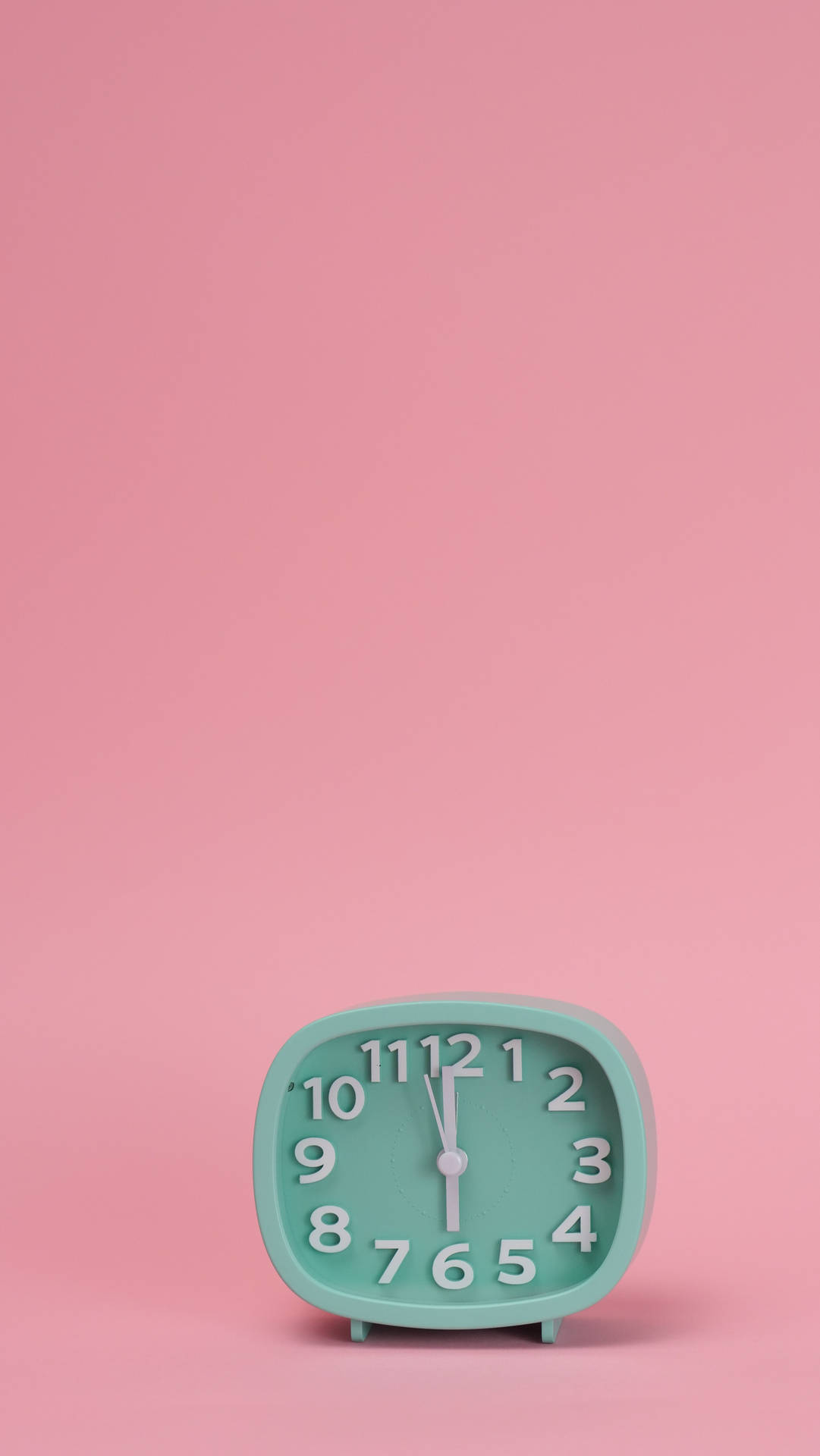 Pink Background With Clock