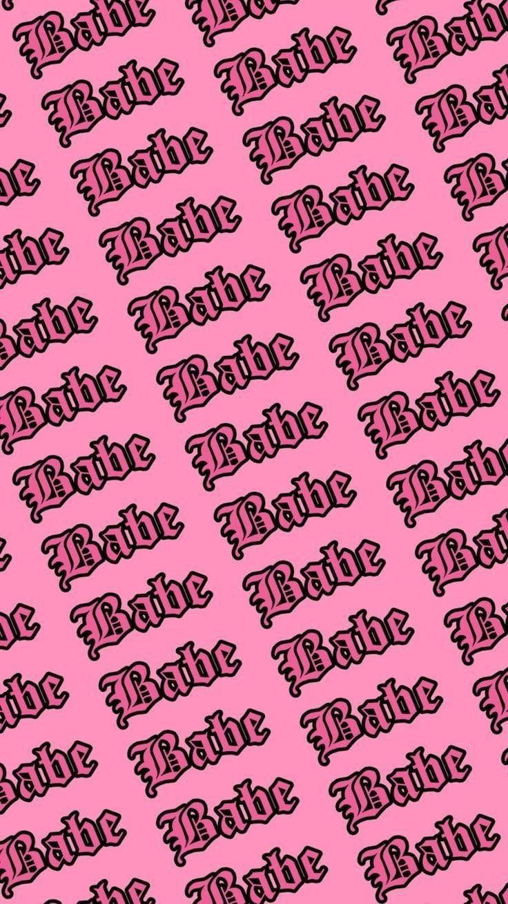 Pink Baddie Babe Pattern Background Background
