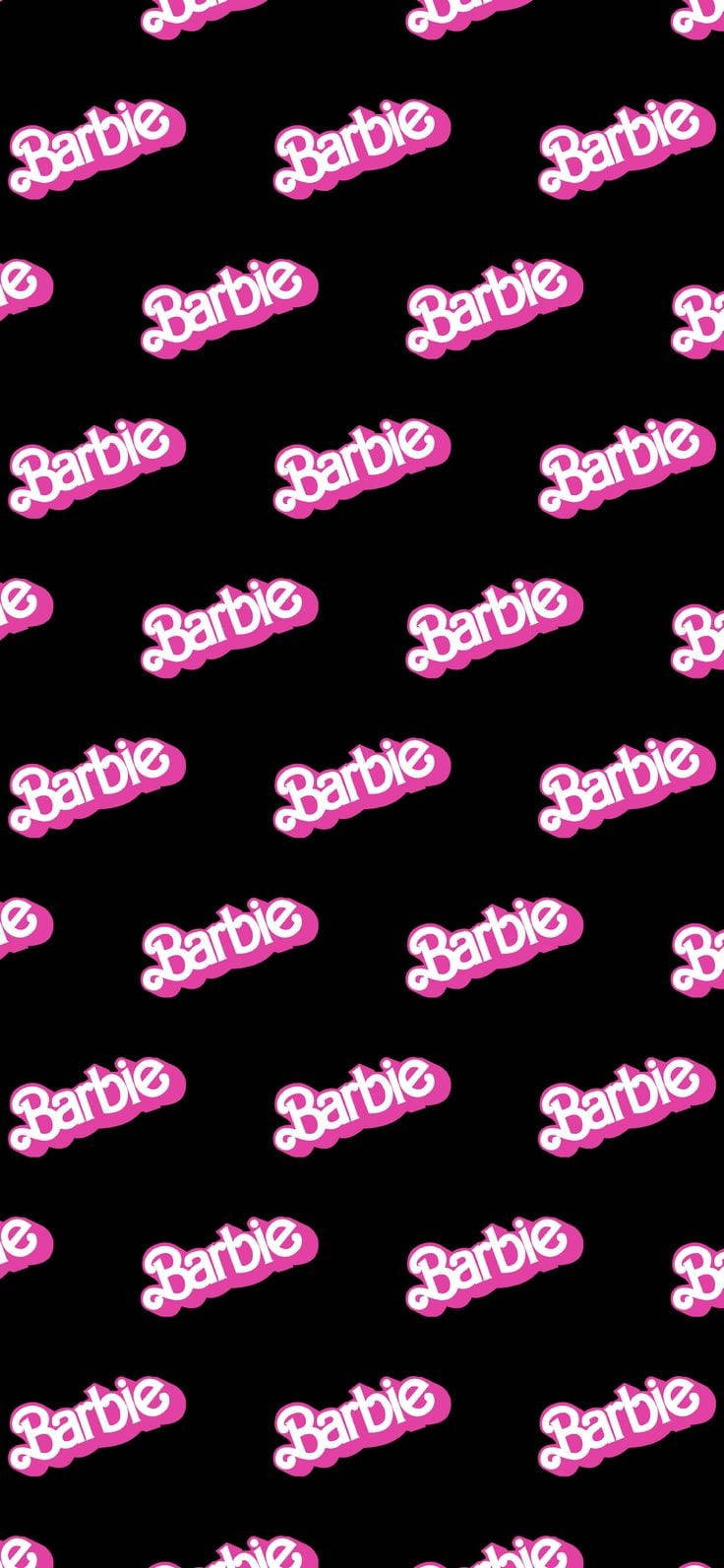 Pink Baddie Barbie Text Pattern Background