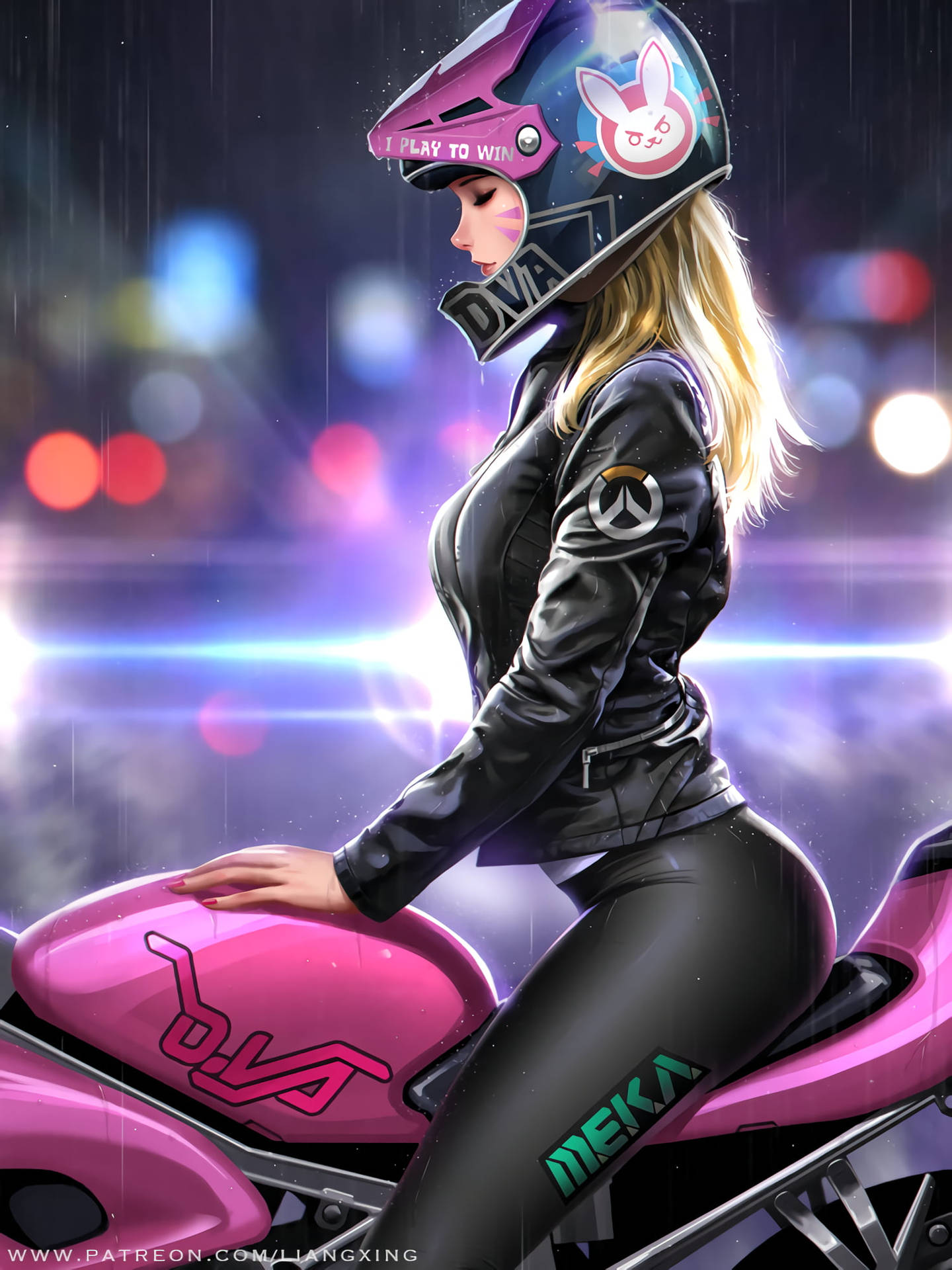 Pink Baddie Rider With Motorcycle