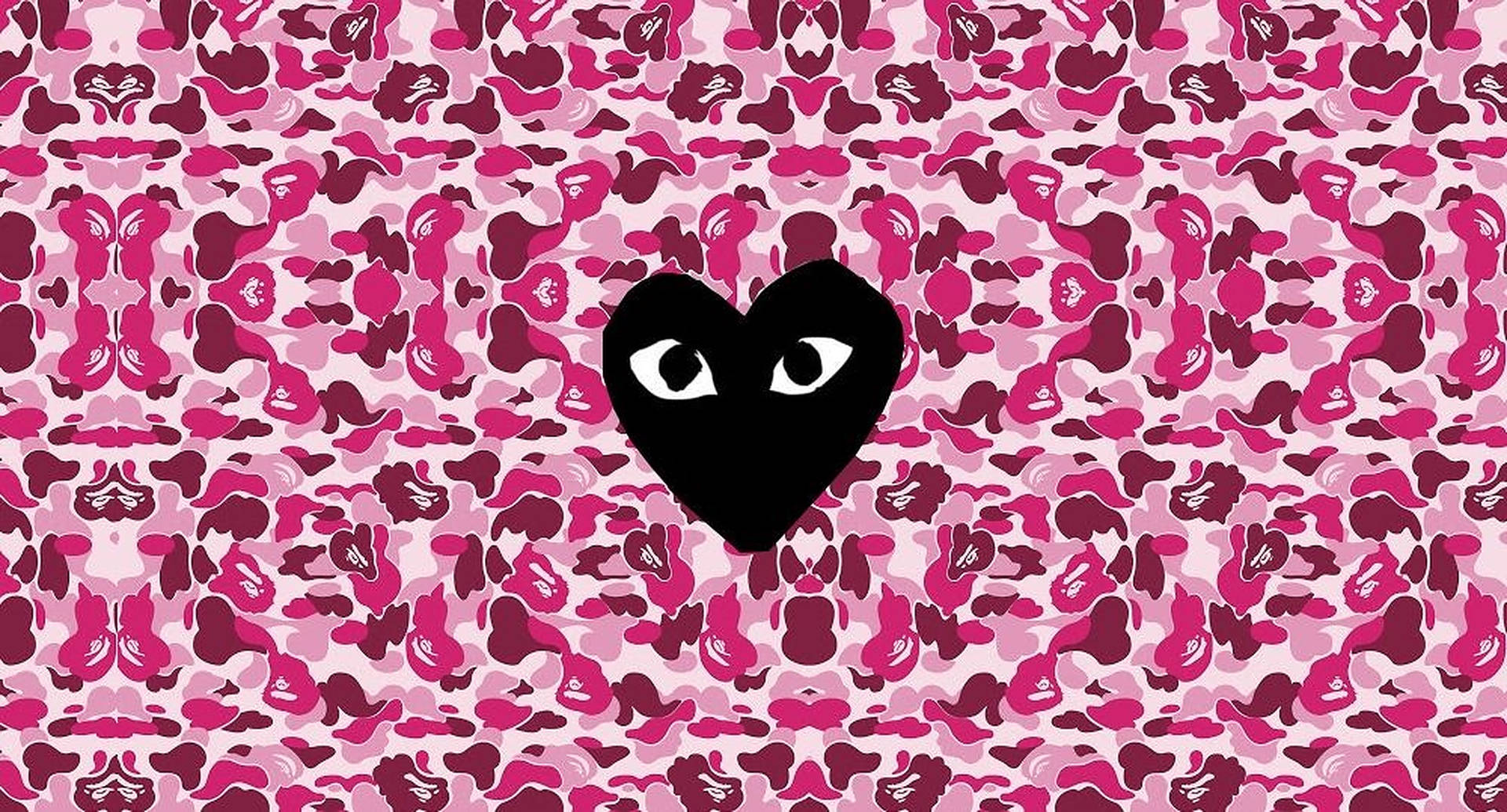 Pink Bape Cdg Heart Logo