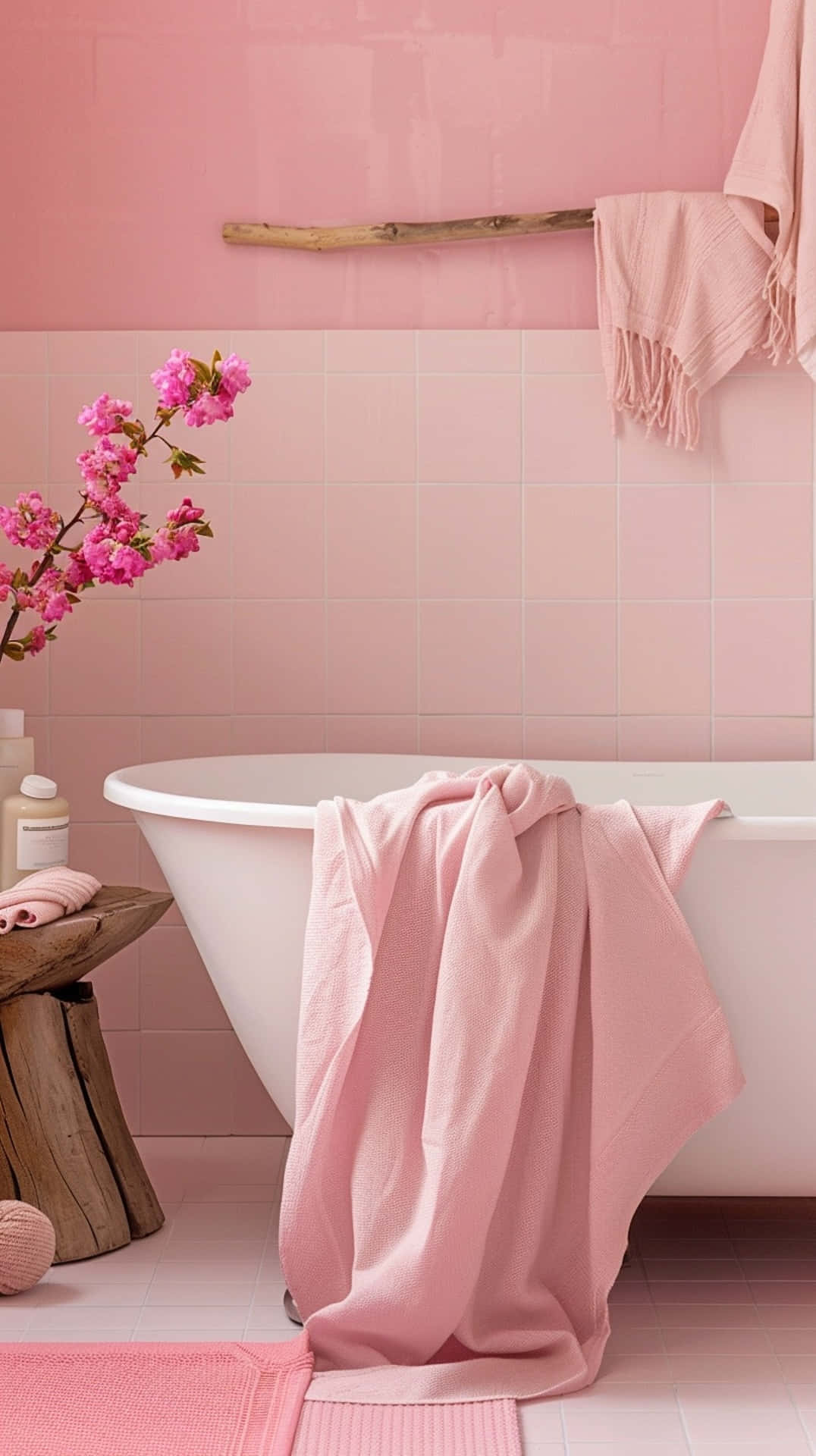 Pink Bathroom Bliss Background
