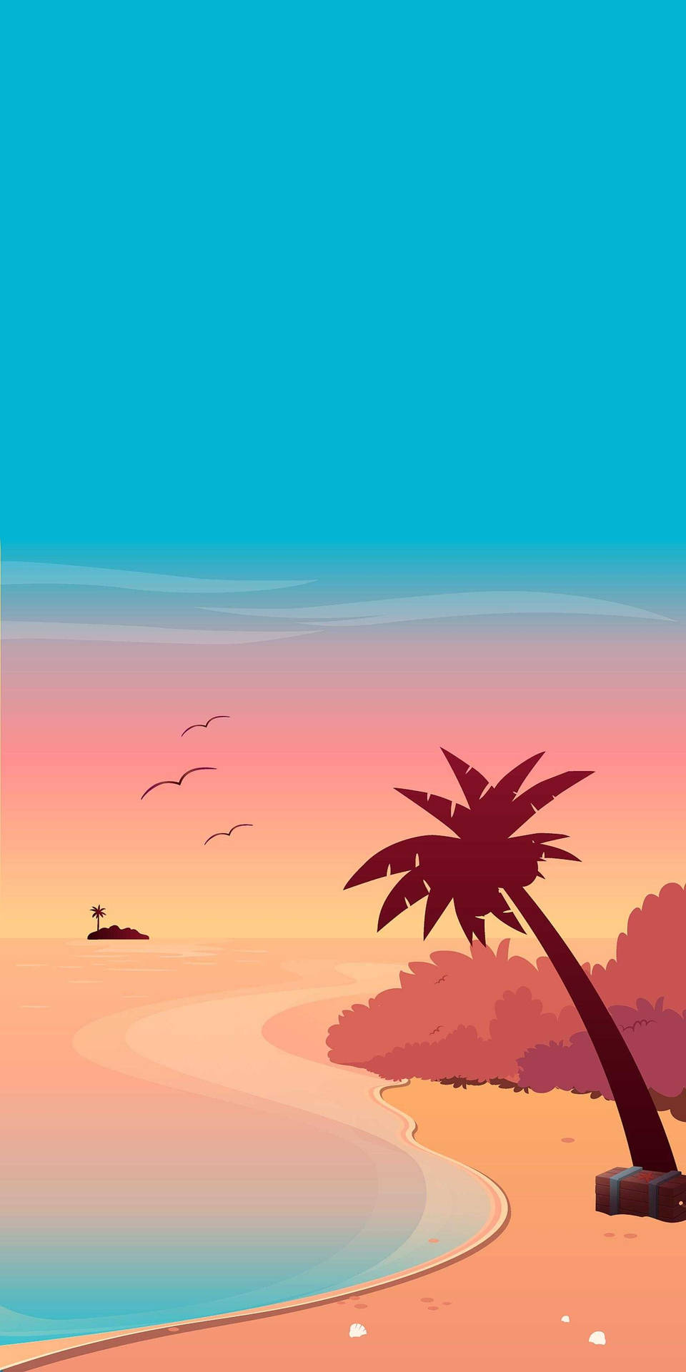 Pink Beach Art Summer Iphone Background