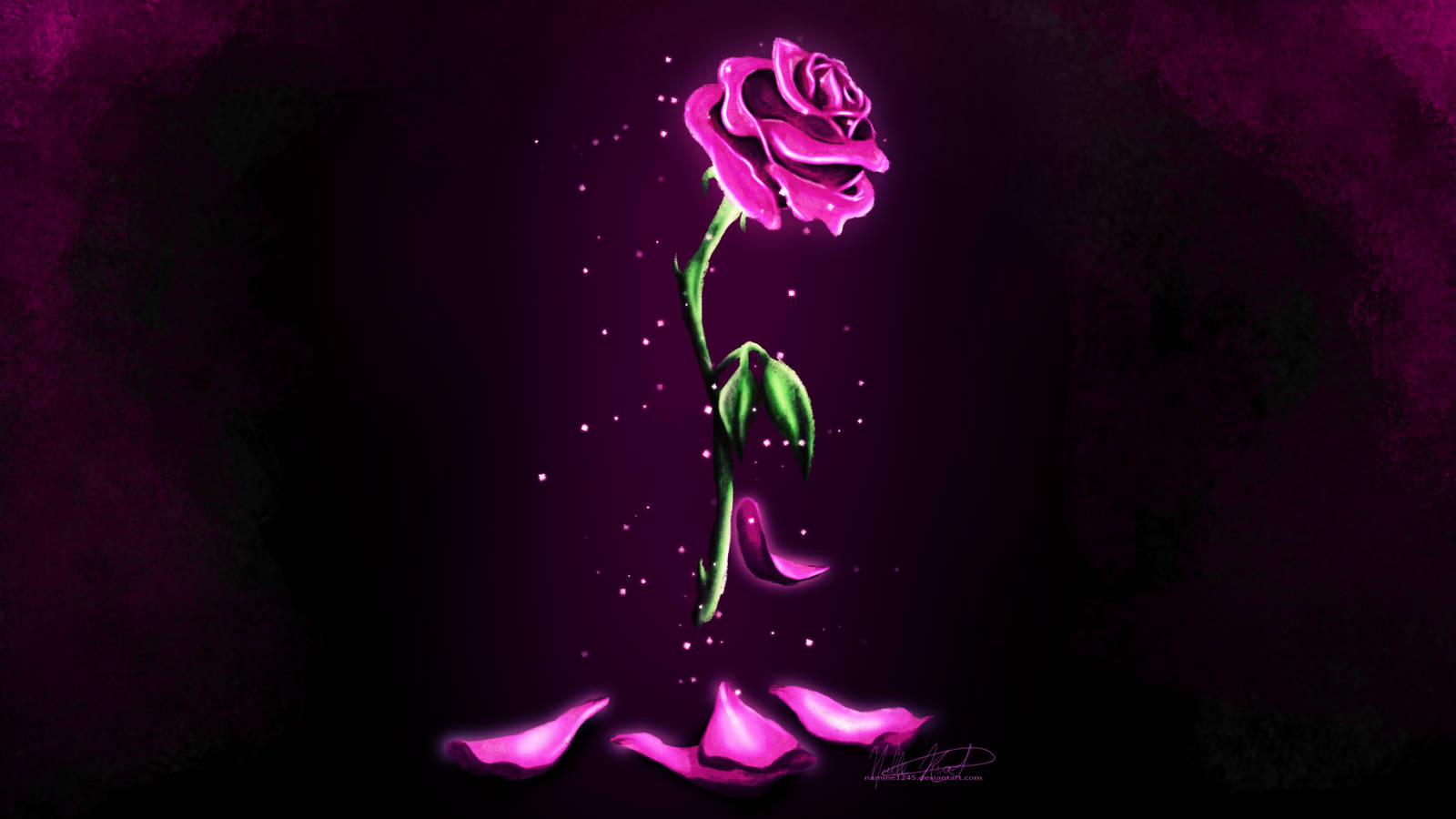 Pink Beauty And The Beast Rose Art