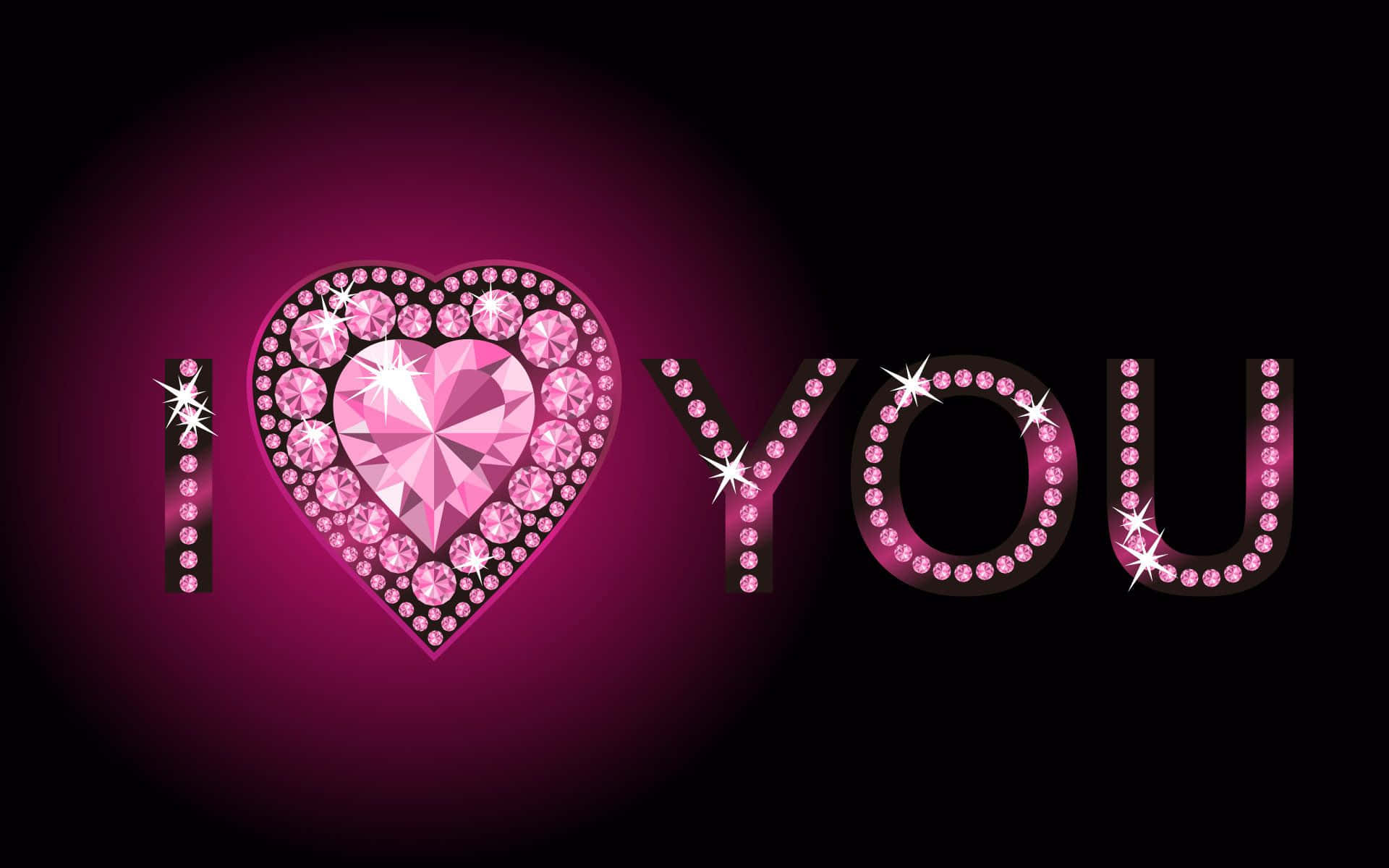 Pink Bejeweled I Heart Pfp Background