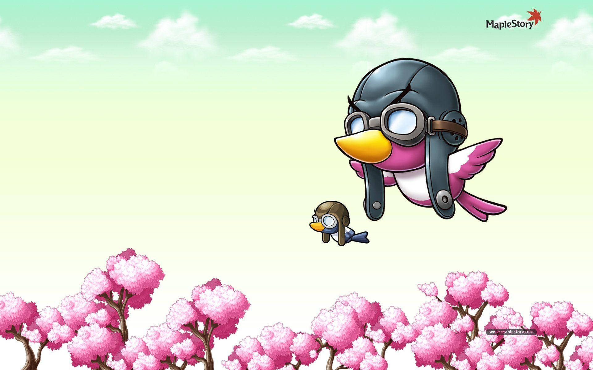 Pink Bird Maplestory Background