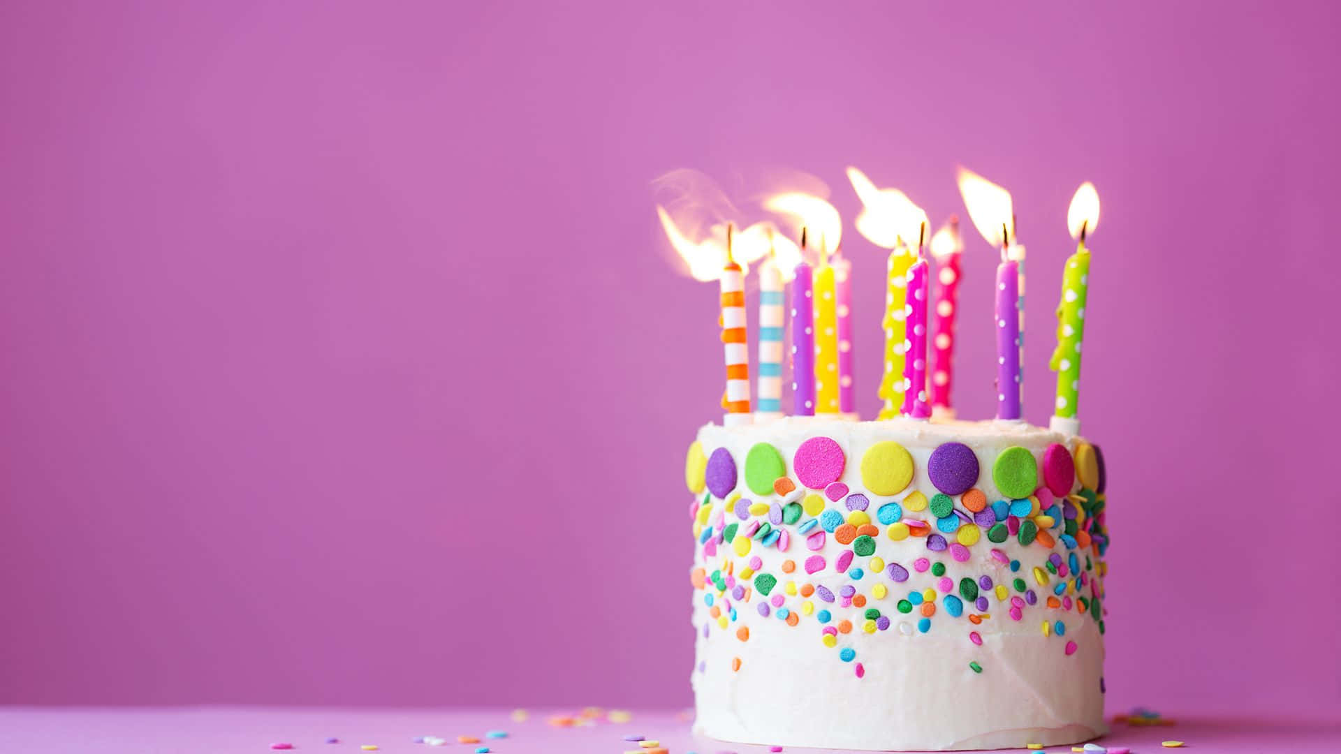 Pink Birthday Candles Background