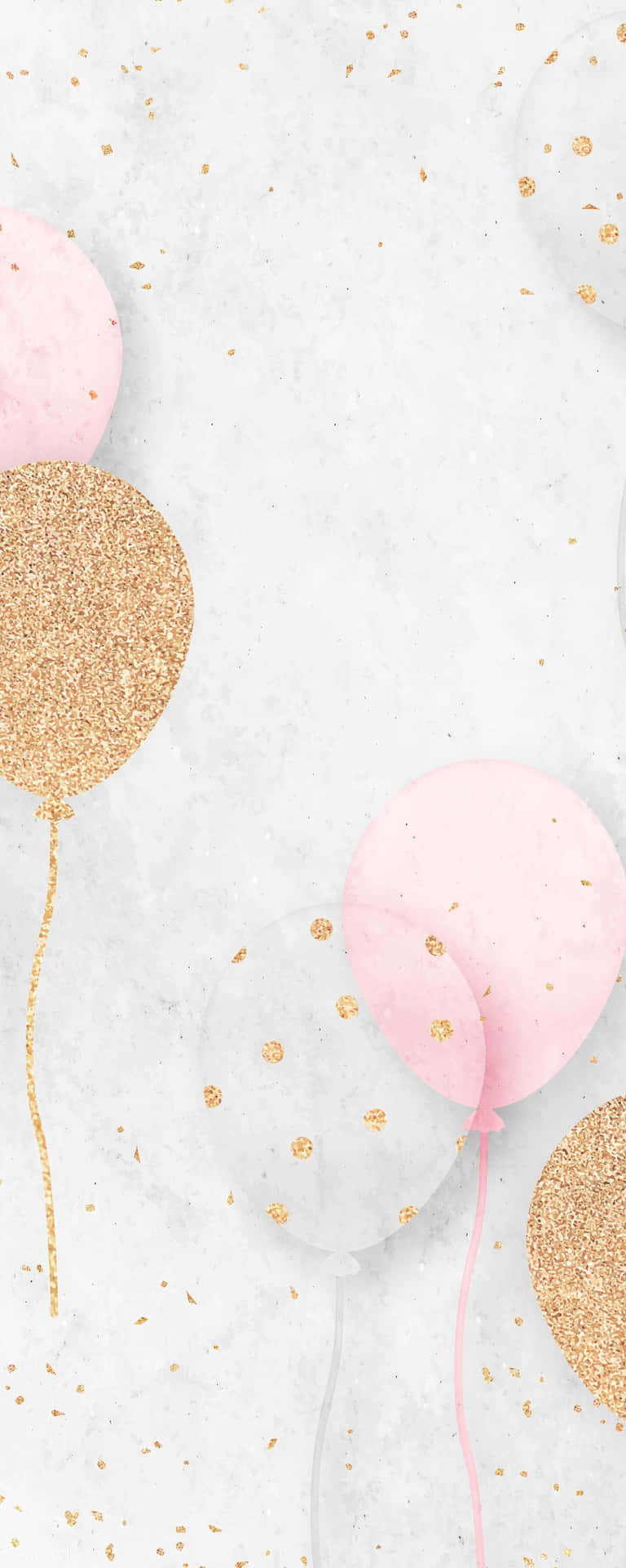 Pink Birthday Gold Balloon Background