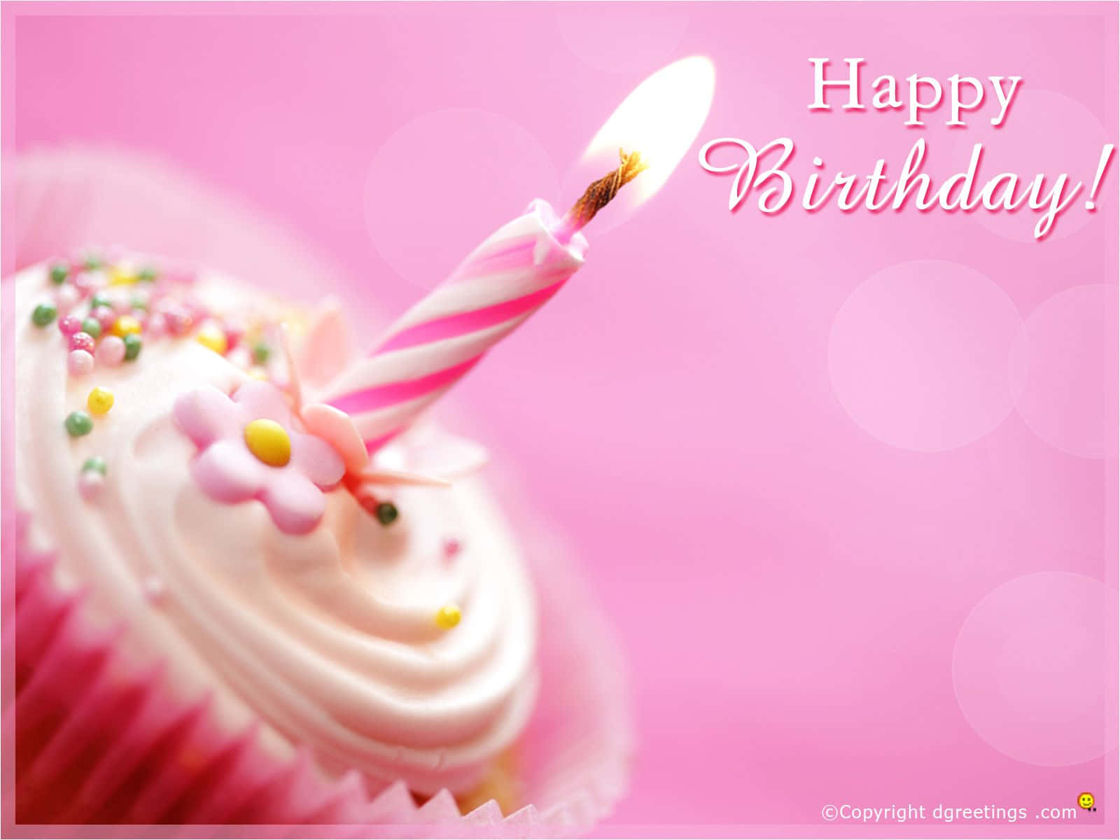 Pink Birthday Single Cupcake Background