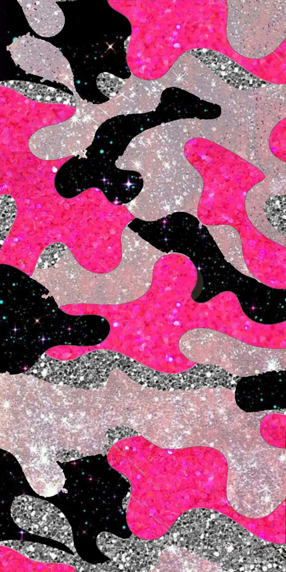 Pink Black Glitter Camouflage Pattern Background