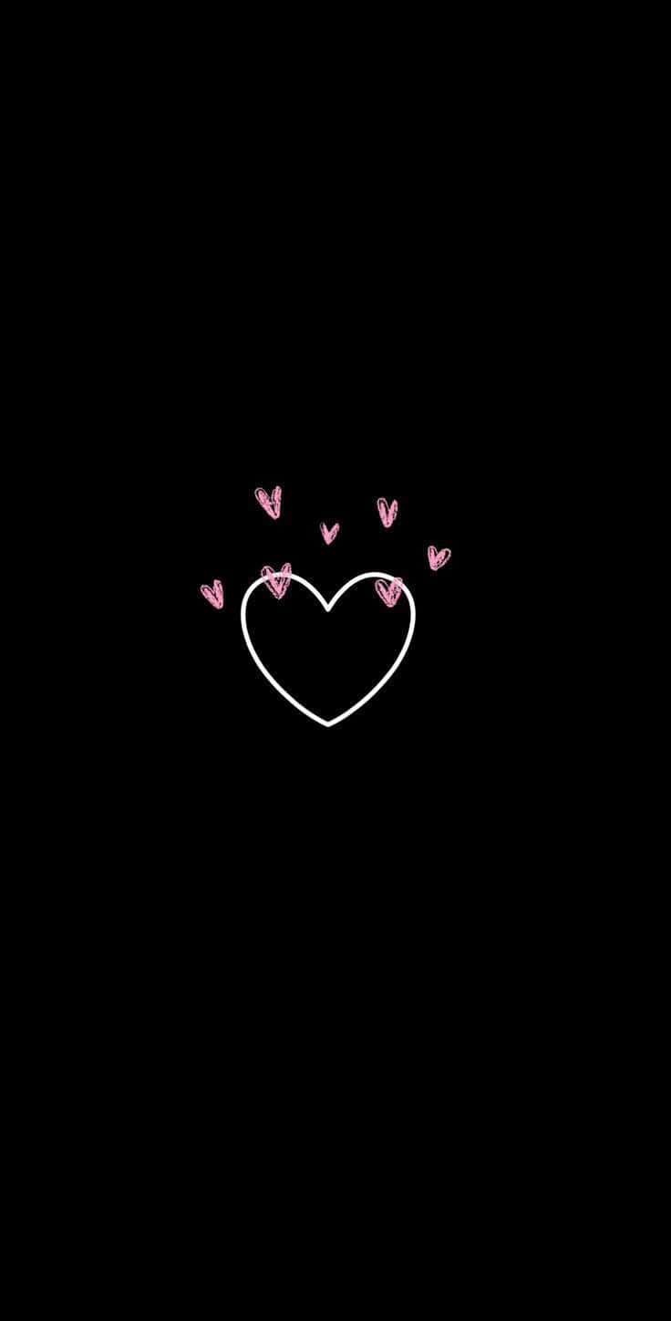 Pink Black Heart Iphone Background