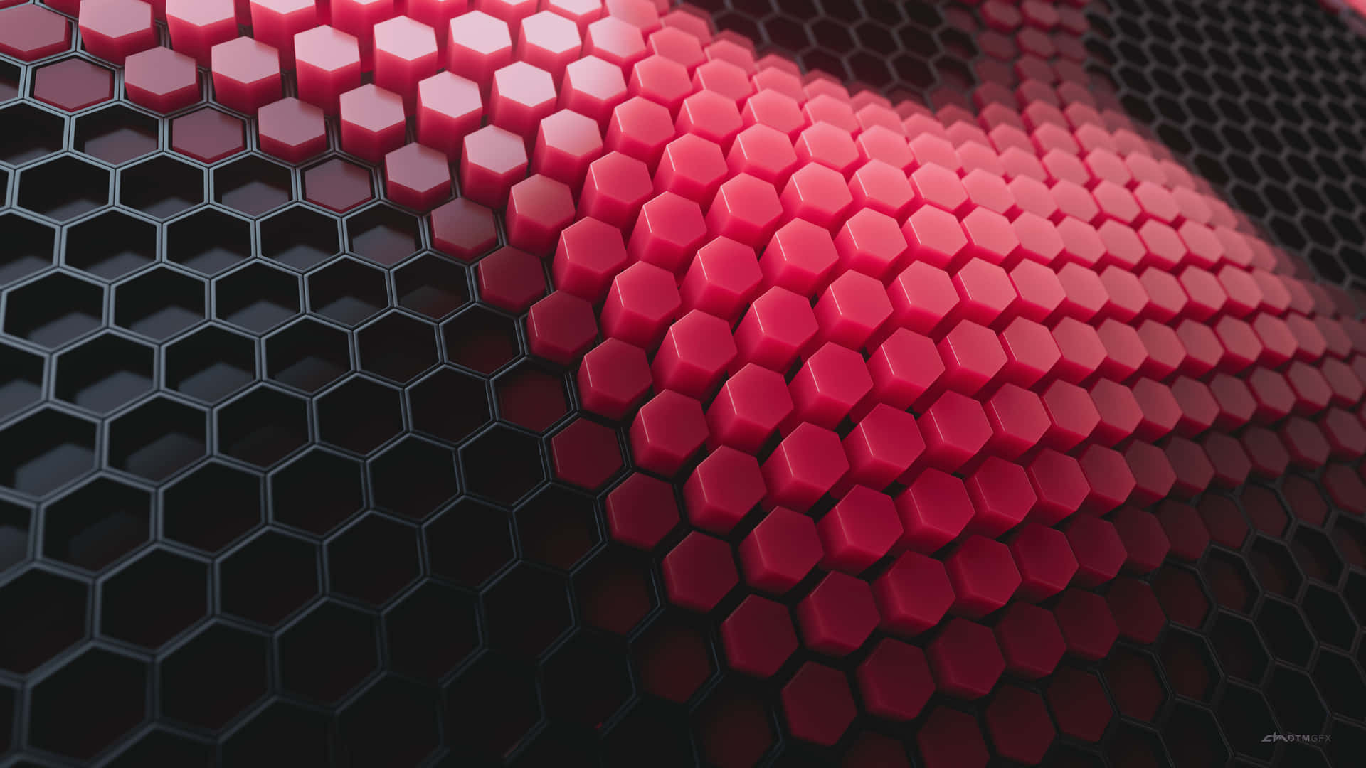 Pink Black Hexagonal Pattern Background