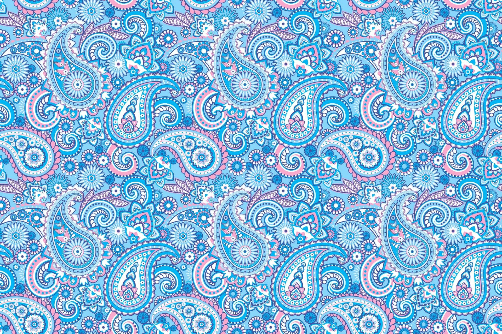 Pink Blue Paisley Background