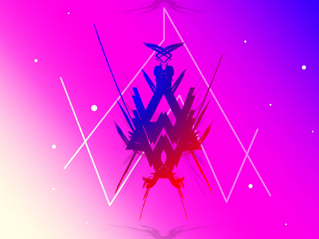 Pink Blue Red Abstract Alan Walker Logo Background