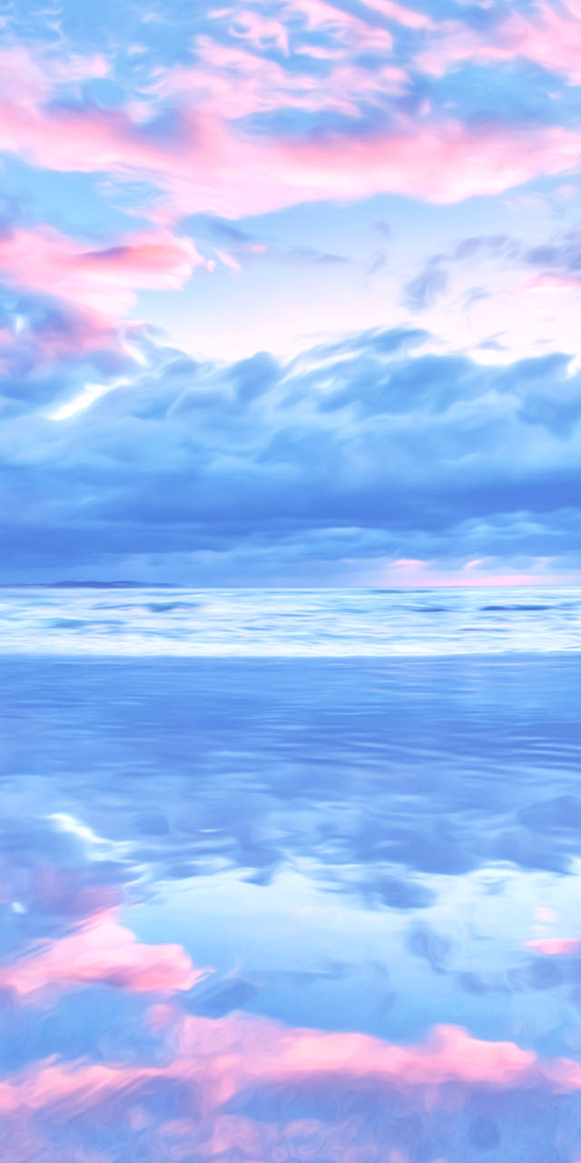 Pink Blue Sky Reflection Background