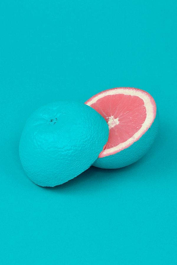 Pink Blue Slice Of Lemon Background