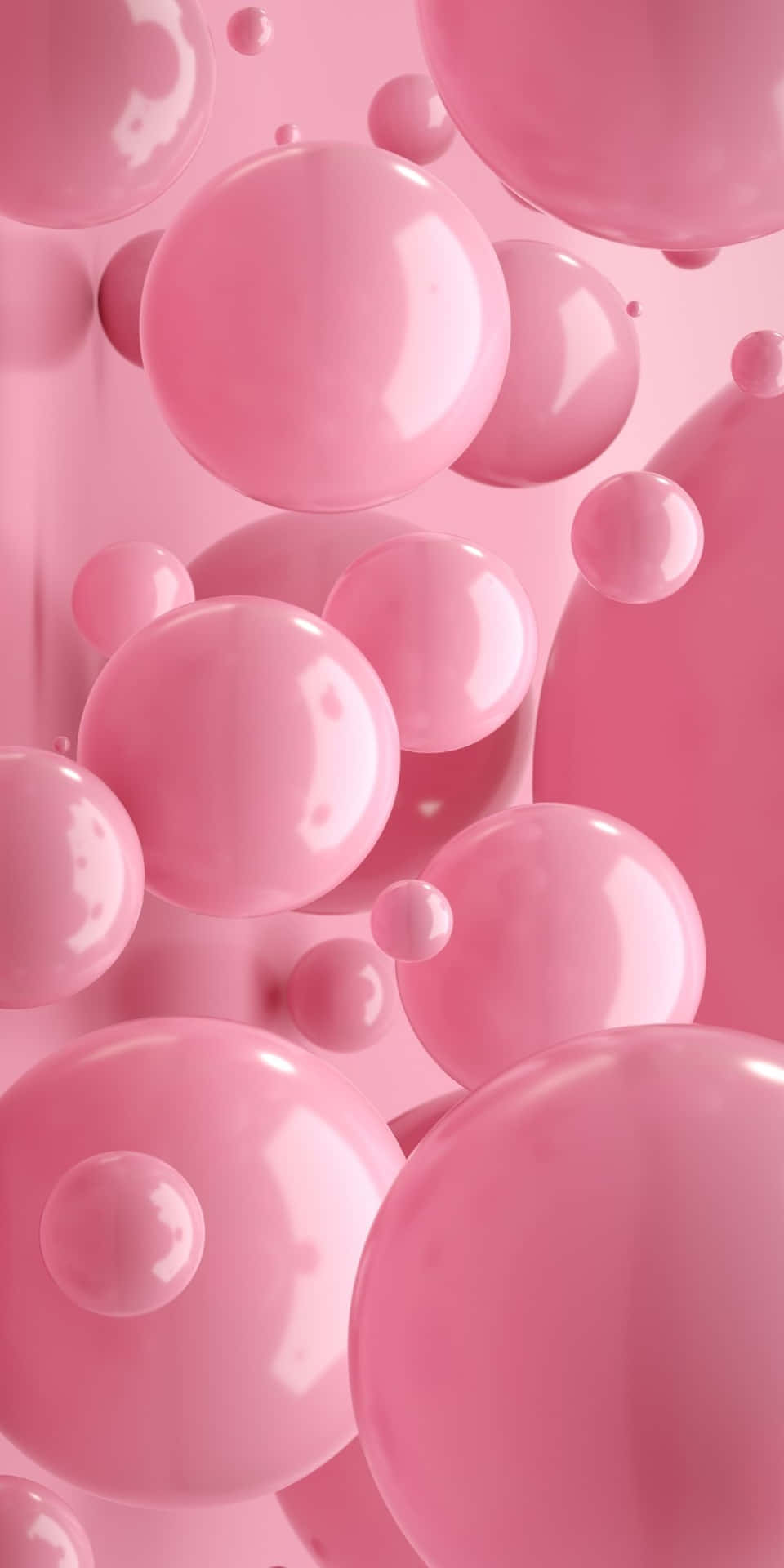 Pink Bubbles Floating In A Pink Background Background