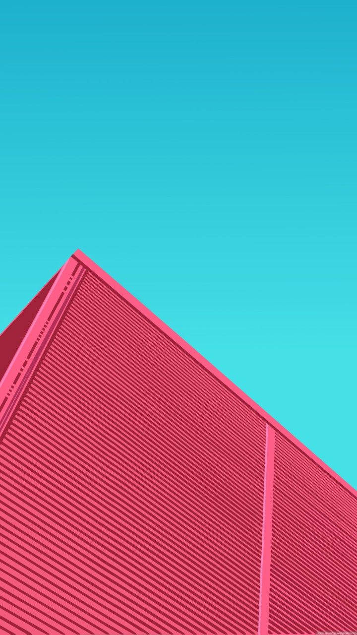 Pink Building On Blue Sky