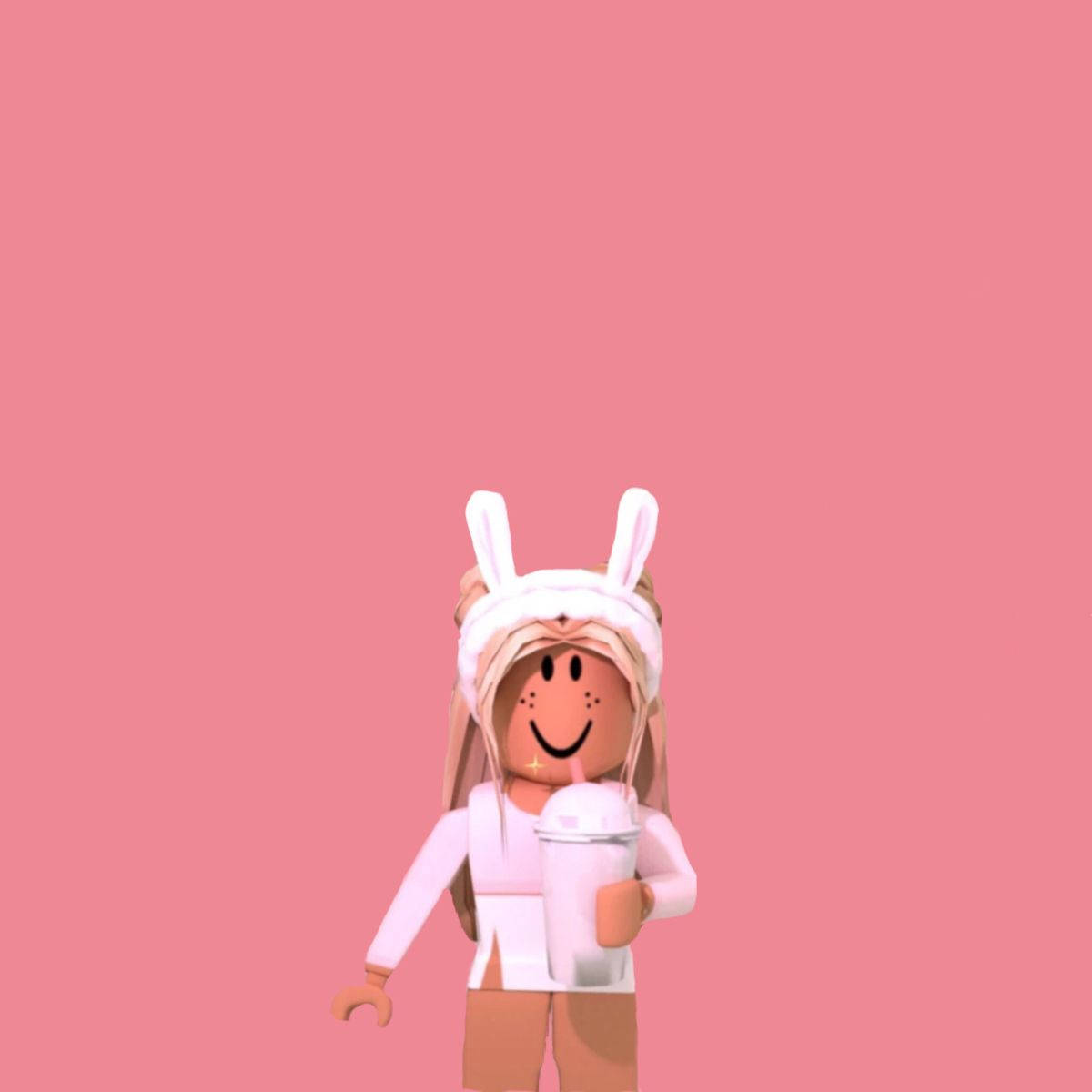 Pink Bunny Girl Roblox Character Background