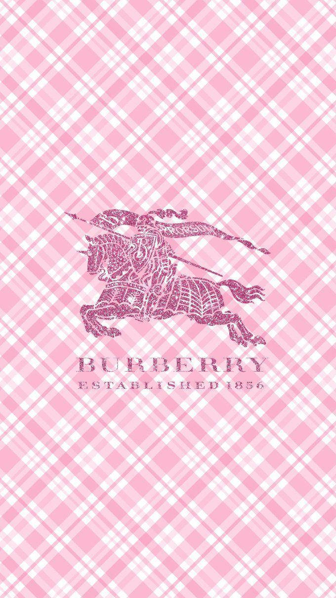 Pink Burberry Logo Phone Background