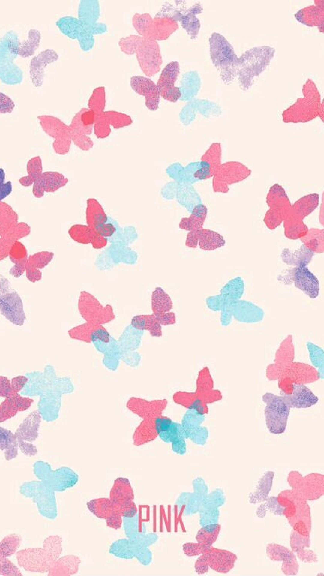 Pink Butterfly Pattern Girly Tumblr Background