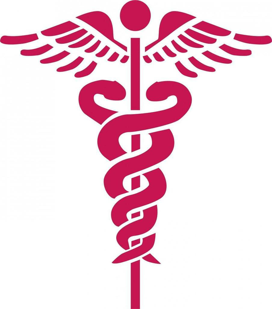 Pink Caduceus Medical Symbol Background