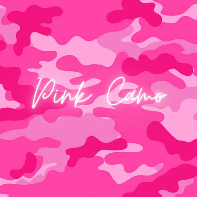 Pink Camo Text And Pattern Background