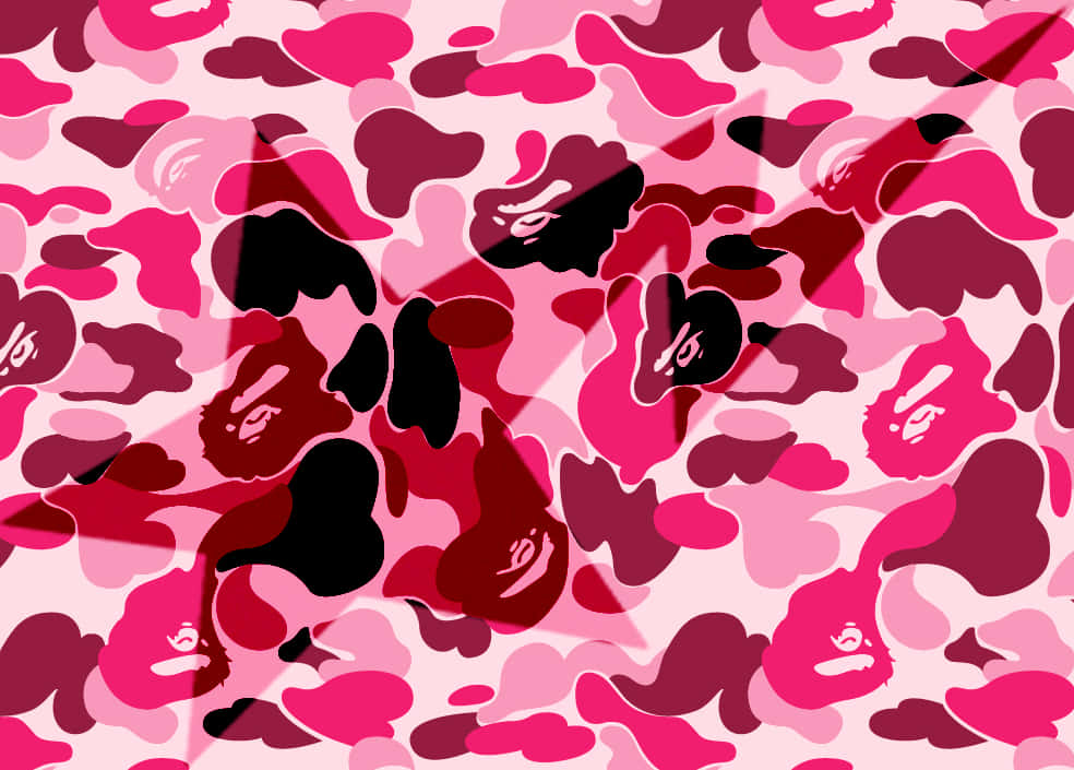 Pink Camo With Bape A Star Background