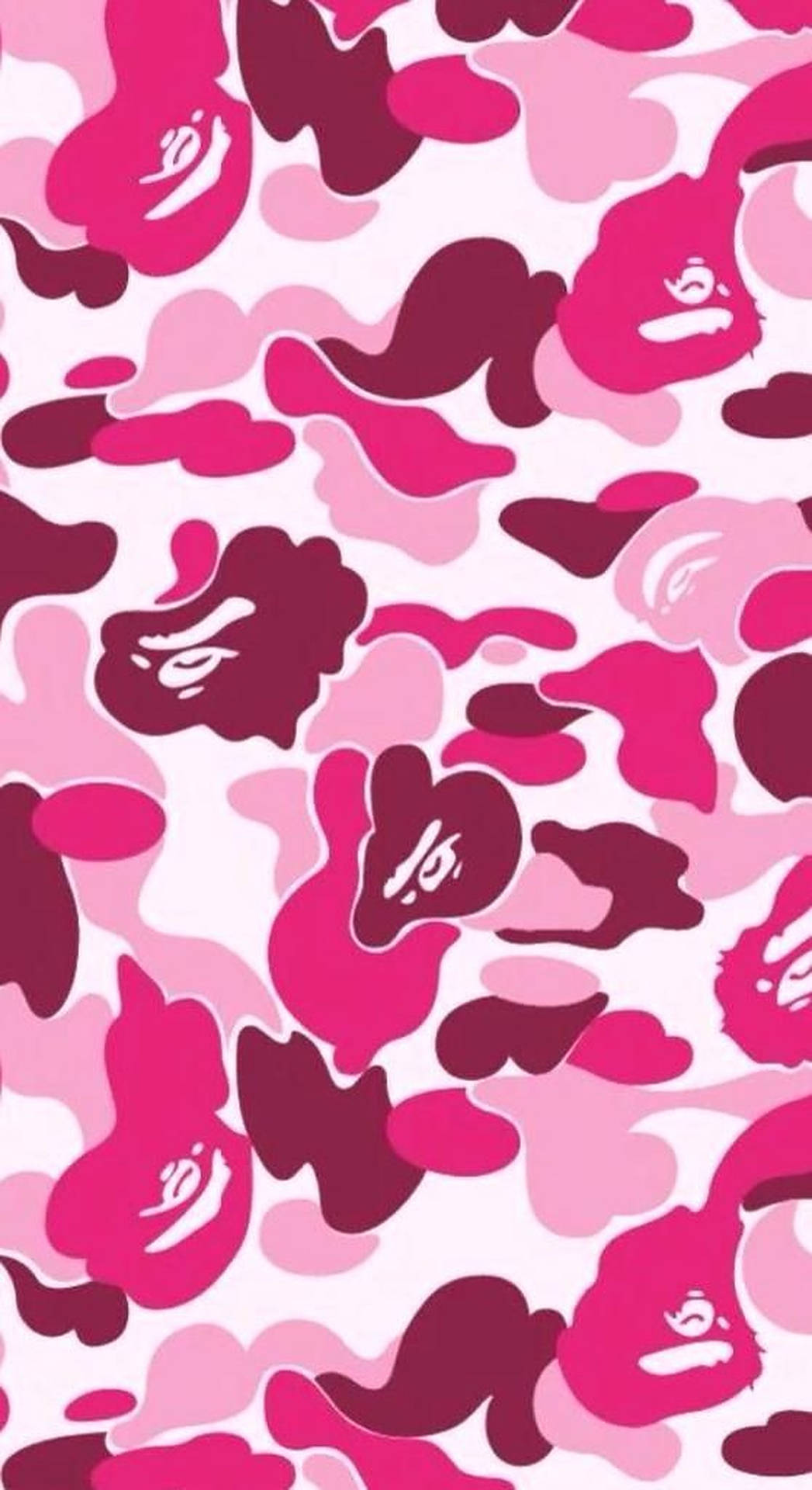 Pink Camouflage Bape Logo Background
