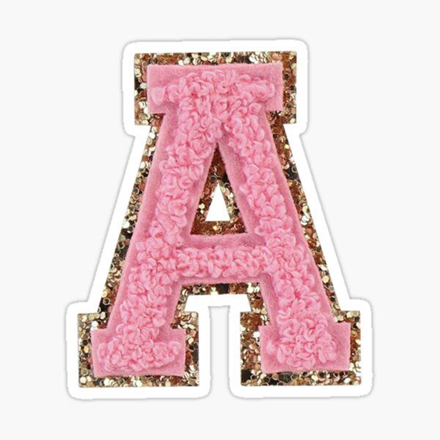 Pink Capital Alphabet Letter A With Gold Background