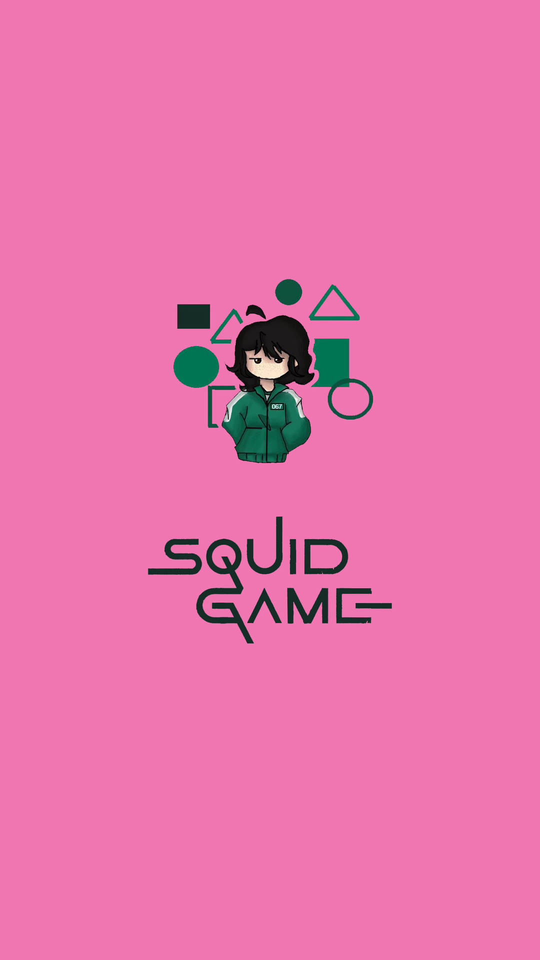 Pink Cartoon 067 Squid Game Background