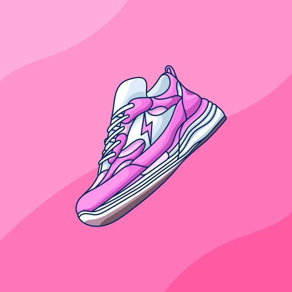 Pink Cartoon Sneaker Vector Art Background