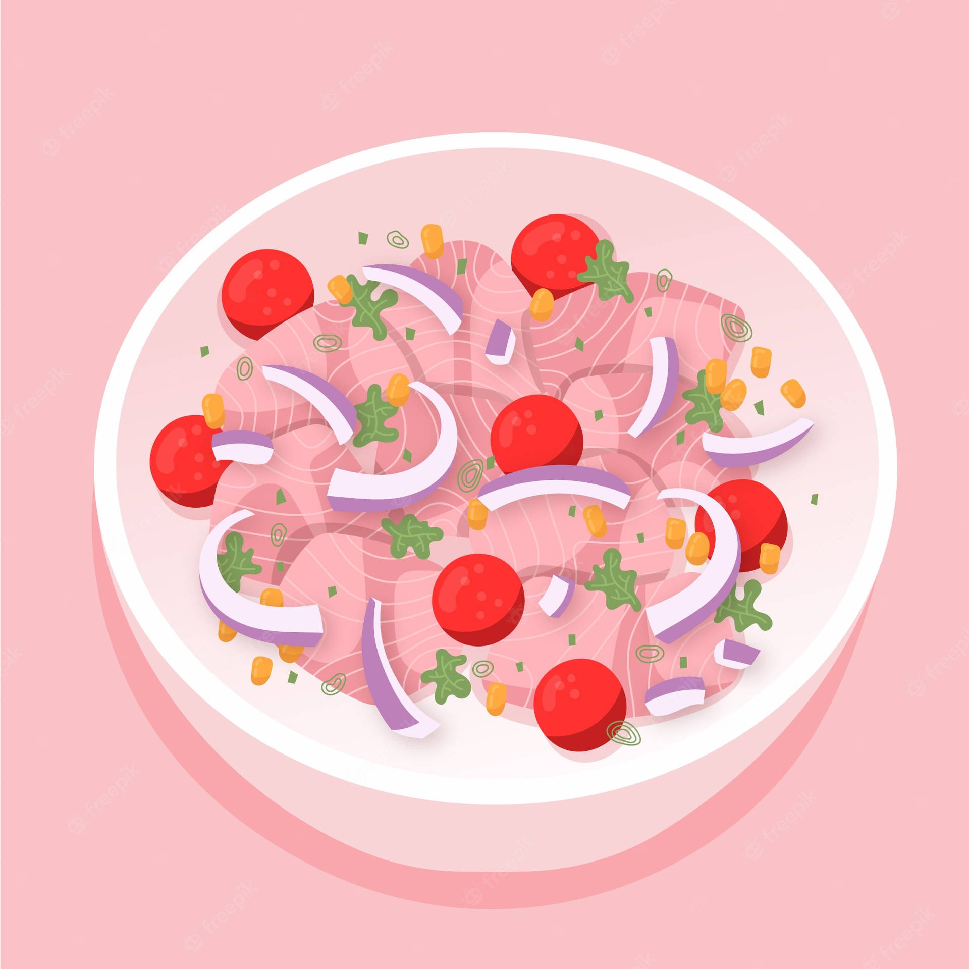 Pink Ceviche Dish Digital Art