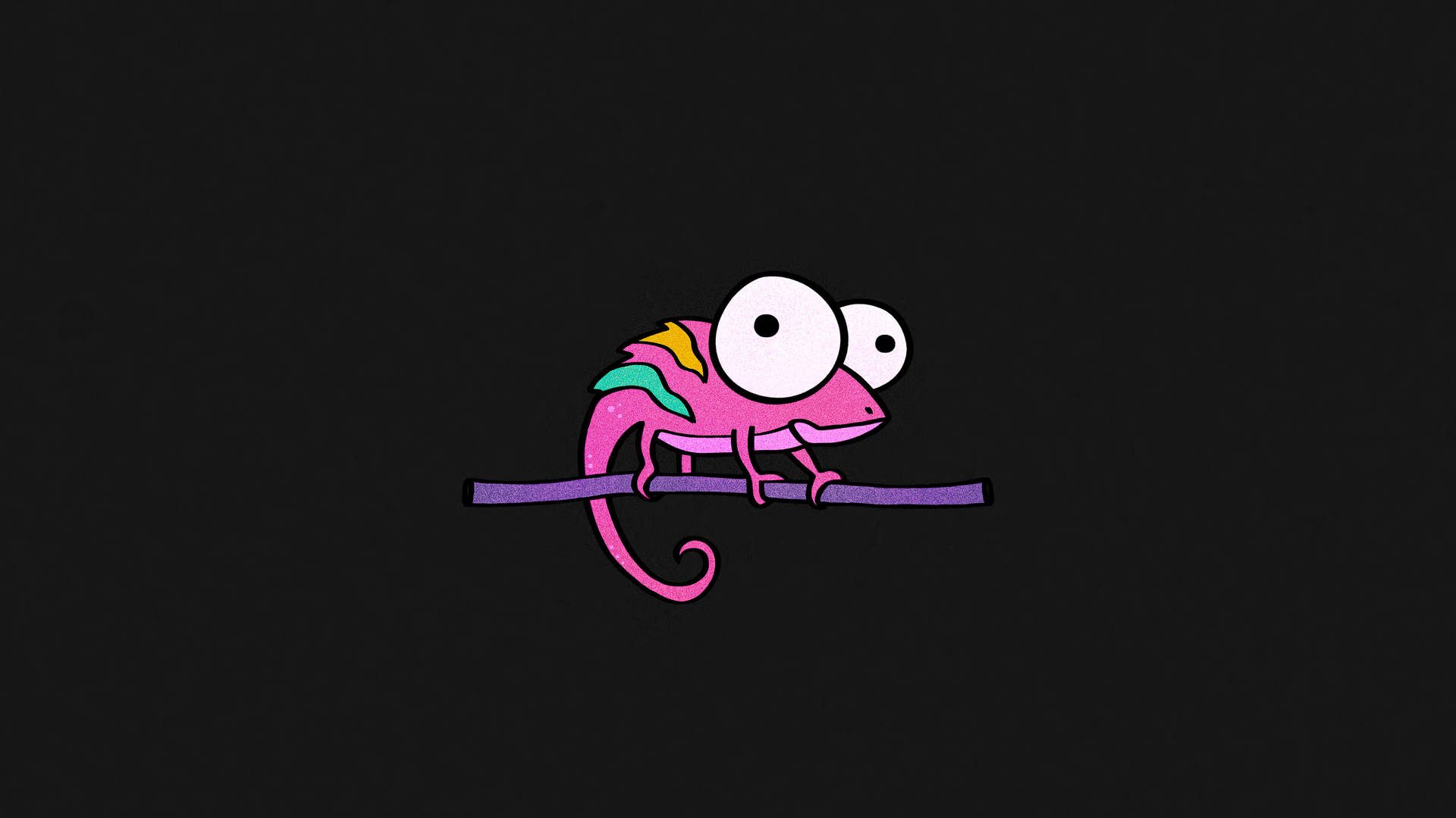 Pink Chameleon Minimalist Laptop Art Background