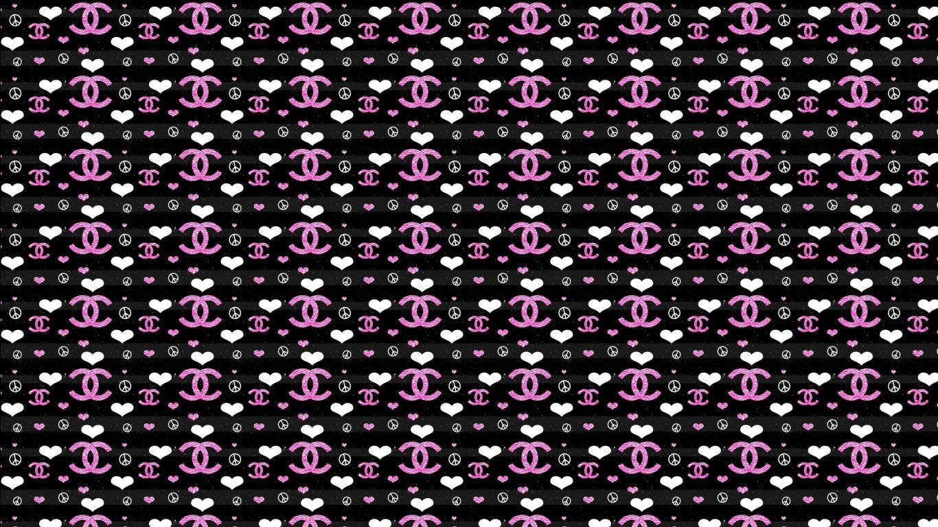 Pink Chanel Logo 1366 X 768 Background