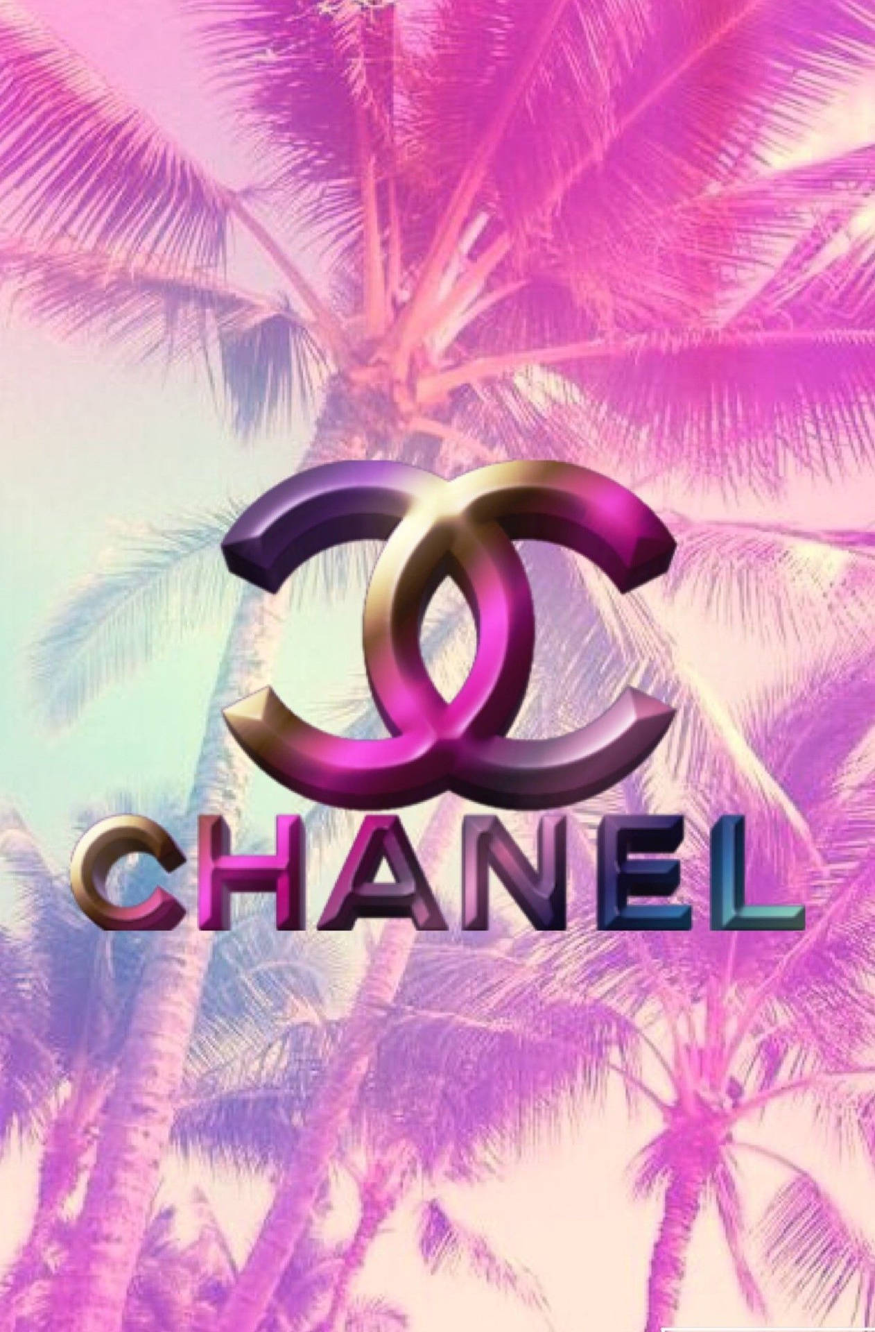 Pink Chanel Logo Background