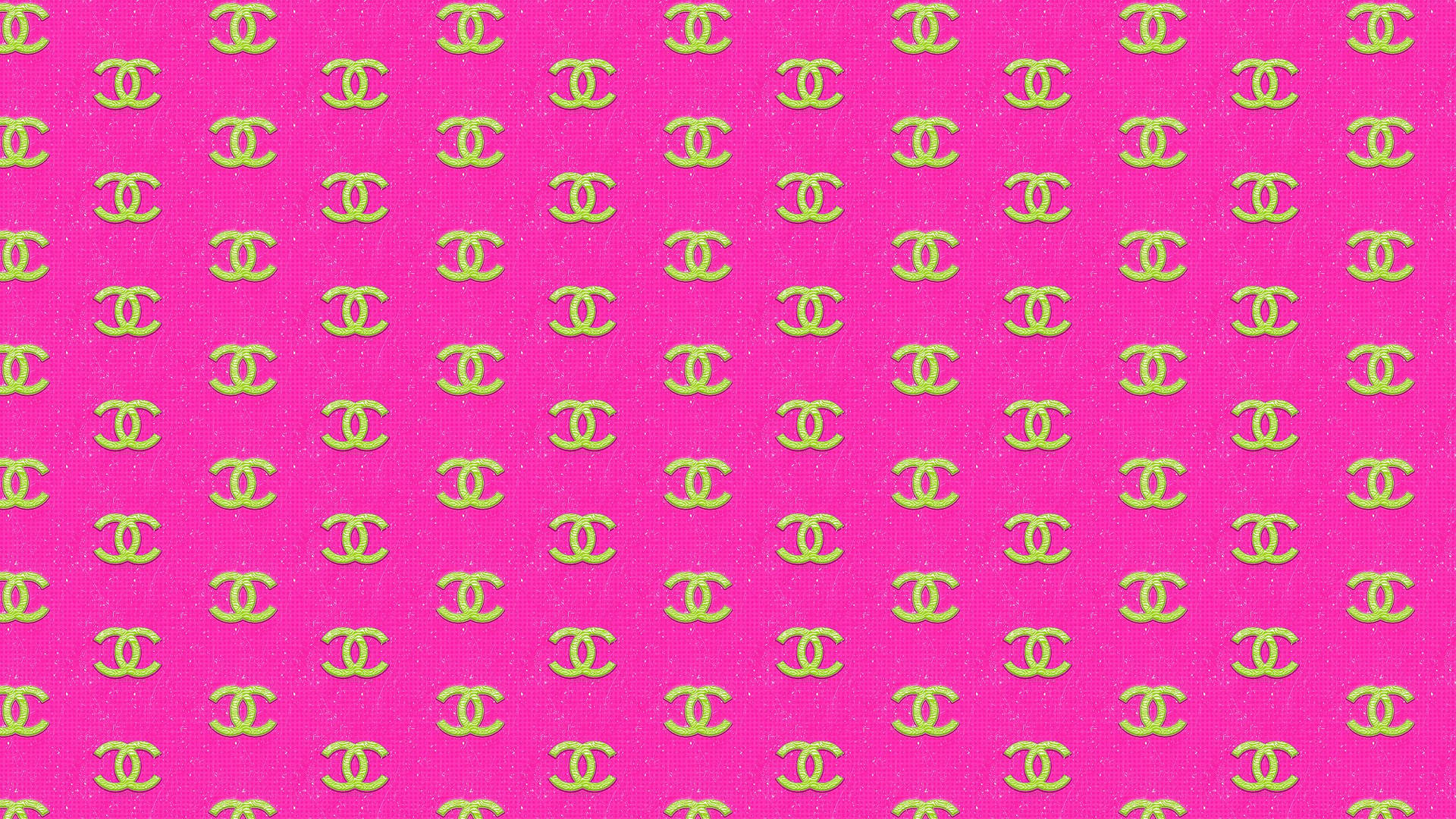 Pink Chanel Logo With Gold Background