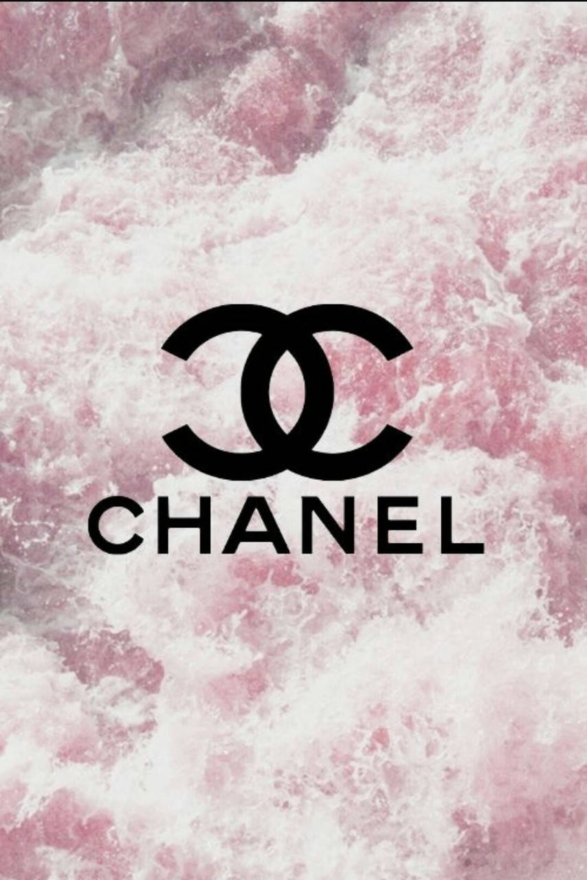 Pink Chanel Logo With Waterfall Background