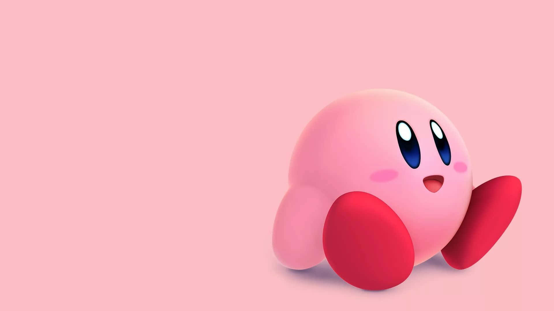 Pink Character Kirby Sitting