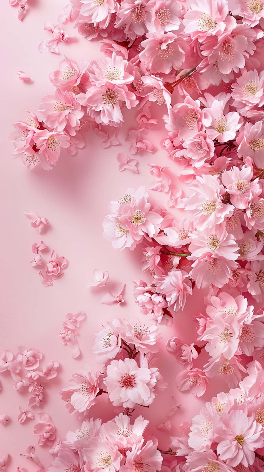 Pink Cherry Blossoms Background Background