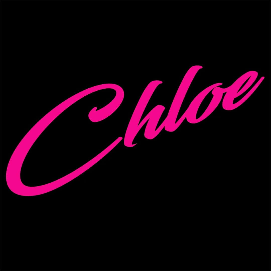 Pink Chloe Scripton Black Background