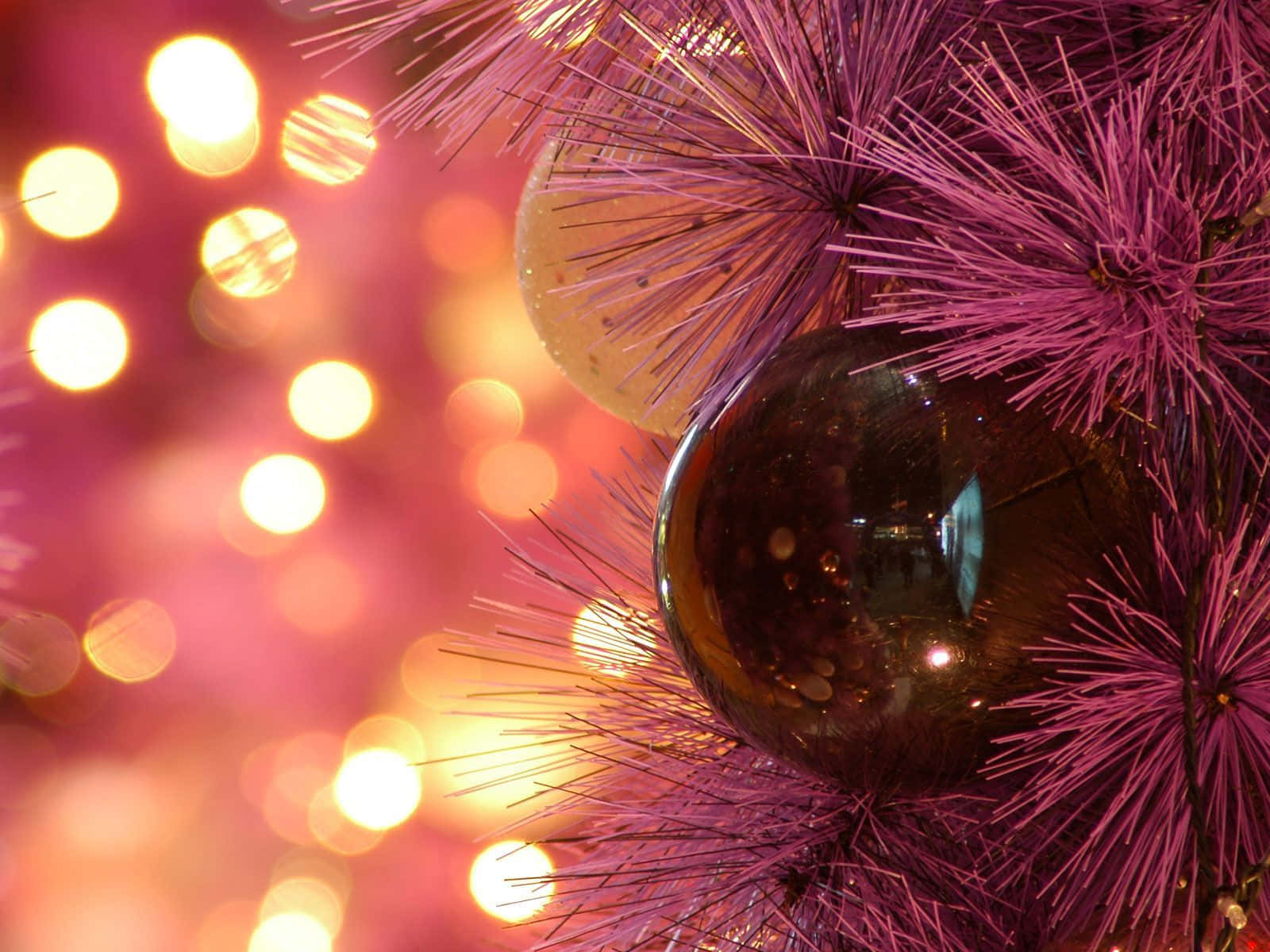 Pink Christmas Ball Decoration Background