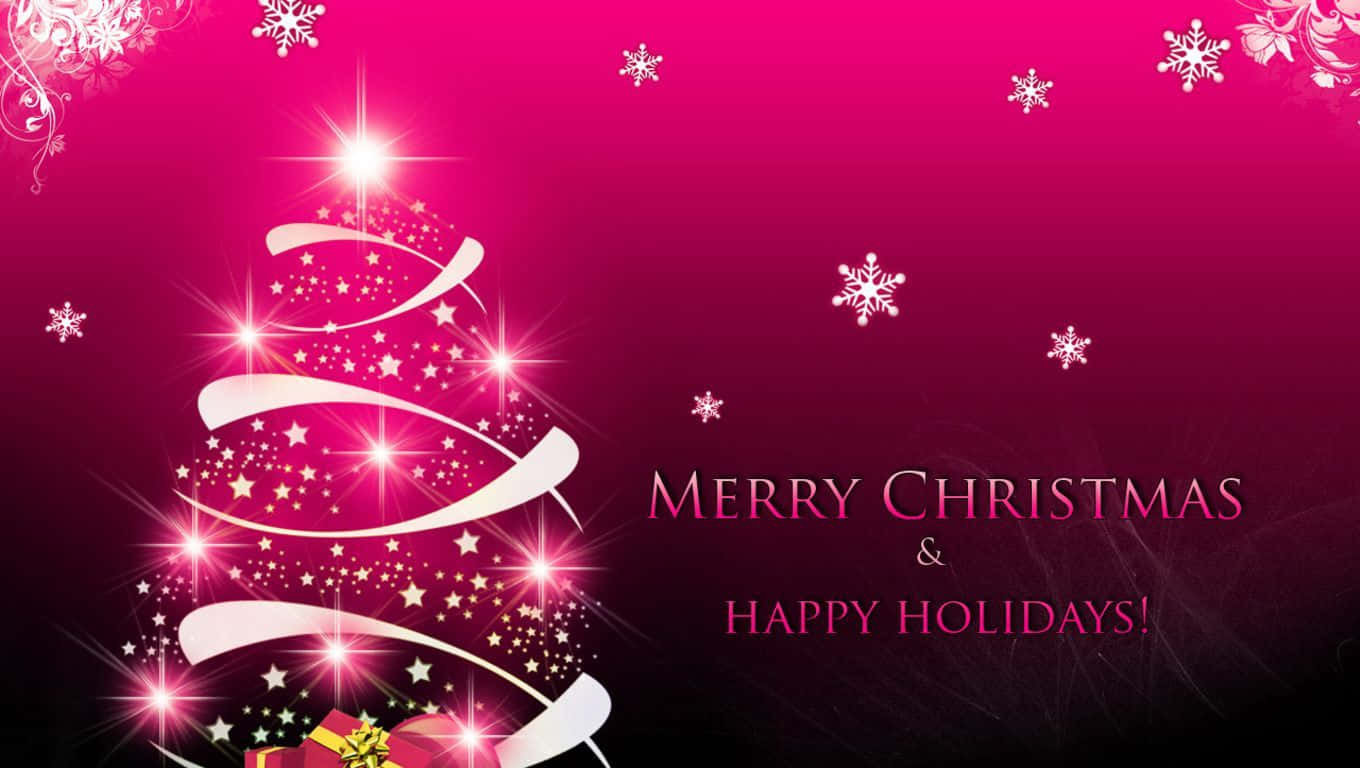 Pink Christmas Banner Greeting Background