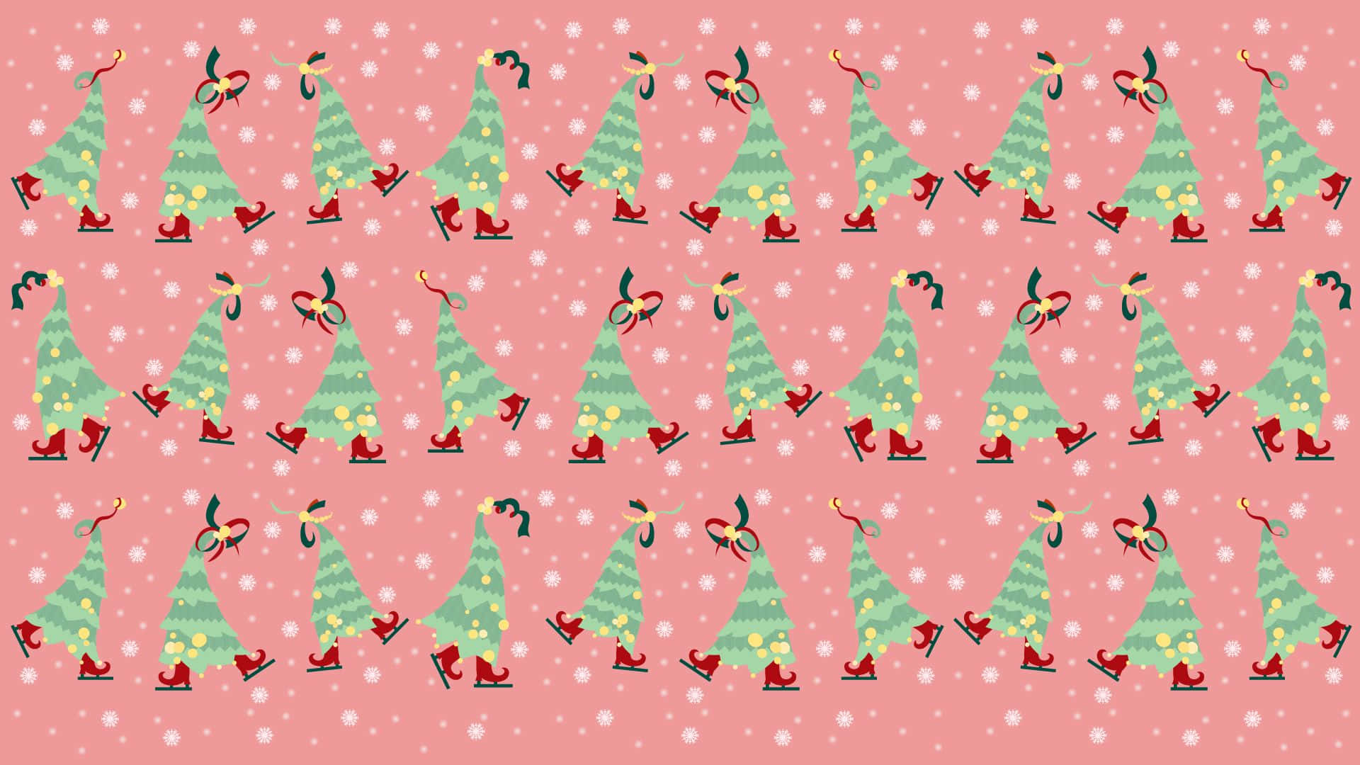 Pink Christmas Festive Trees Background